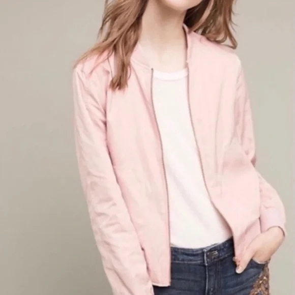 Hei Hei Anthropologie-Pink Bomber Jacket. Size XS VGUC - Picture 12 of 12